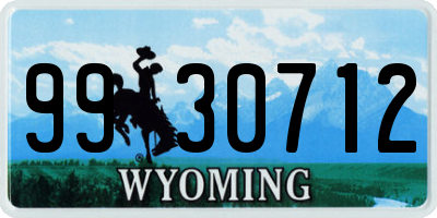 WY license plate 9930712