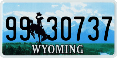 WY license plate 9930737