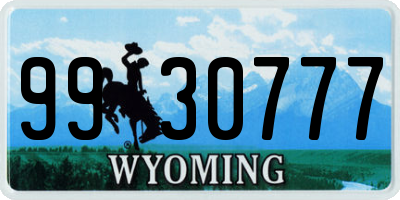 WY license plate 9930777