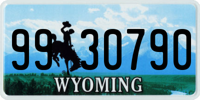 WY license plate 9930790