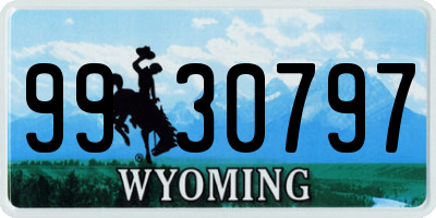 WY license plate 9930797