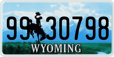 WY license plate 9930798