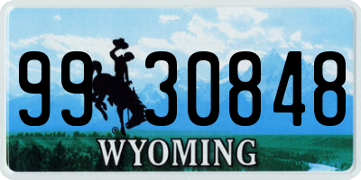 WY license plate 9930848