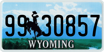 WY license plate 9930857