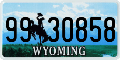 WY license plate 9930858
