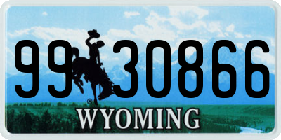 WY license plate 9930866