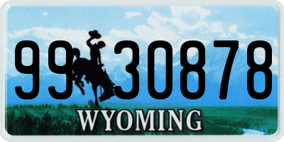 WY license plate 9930878