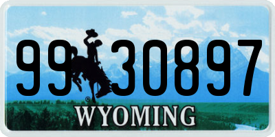 WY license plate 9930897