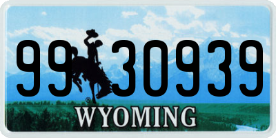 WY license plate 9930939
