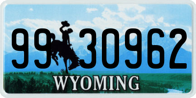 WY license plate 9930962