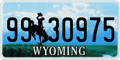 WY license plate 9930975