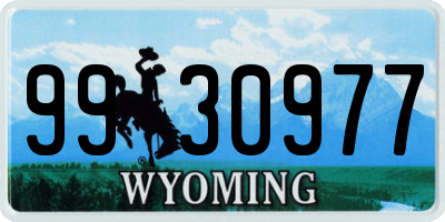 WY license plate 9930977