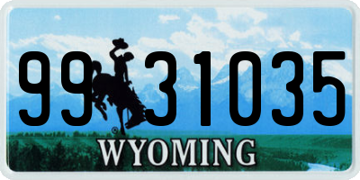 WY license plate 9931035