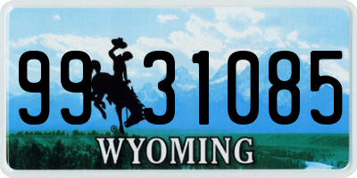 WY license plate 9931085