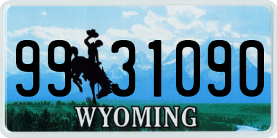 WY license plate 9931090