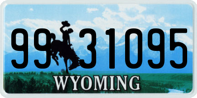 WY license plate 9931095