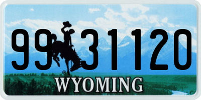 WY license plate 9931120