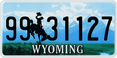 WY license plate 9931127