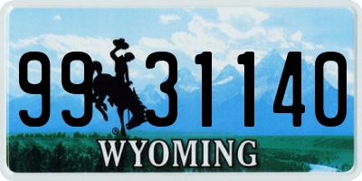WY license plate 9931140