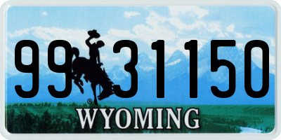 WY license plate 9931150