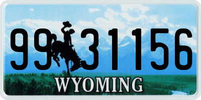 WY license plate 9931156