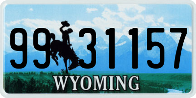 WY license plate 9931157