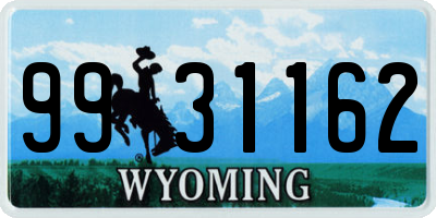 WY license plate 9931162