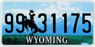 WY license plate 9931175