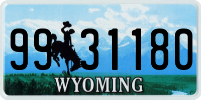 WY license plate 9931180