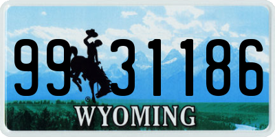 WY license plate 9931186