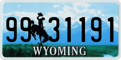 WY license plate 9931191