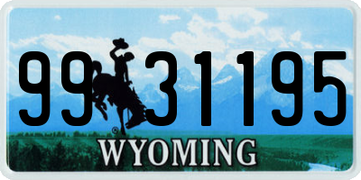 WY license plate 9931195