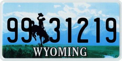 WY license plate 9931219