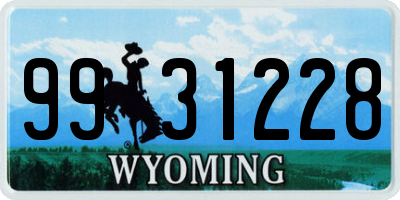 WY license plate 9931228