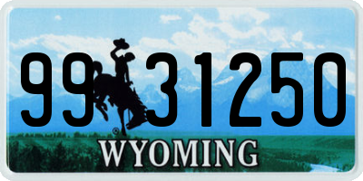 WY license plate 9931250