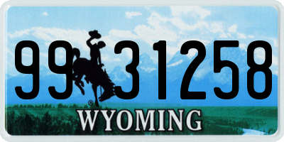 WY license plate 9931258