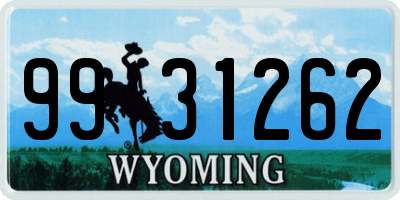 WY license plate 9931262