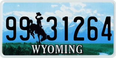 WY license plate 9931264