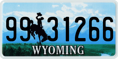 WY license plate 9931266