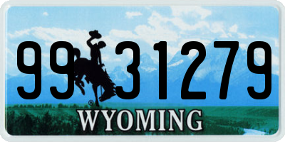 WY license plate 9931279
