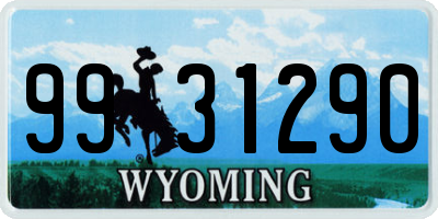 WY license plate 9931290