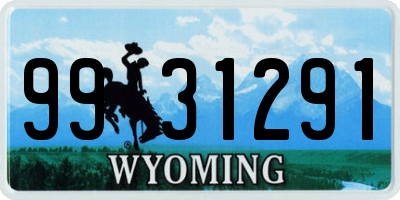 WY license plate 9931291