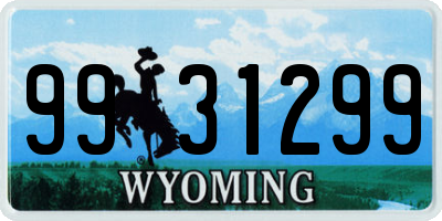 WY license plate 9931299