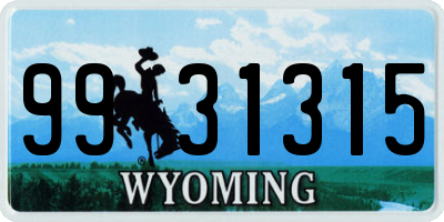WY license plate 9931315