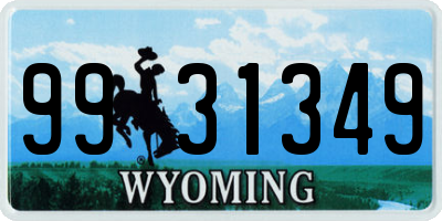 WY license plate 9931349