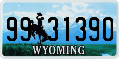 WY license plate 9931390