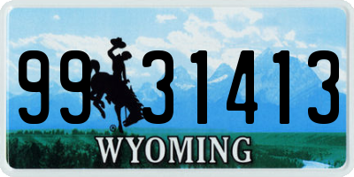 WY license plate 9931413