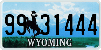 WY license plate 9931444
