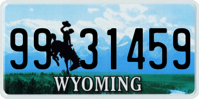 WY license plate 9931459