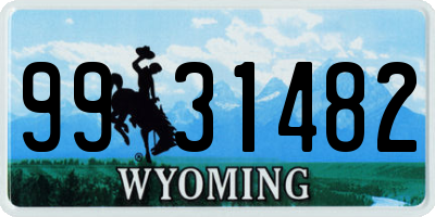 WY license plate 9931482